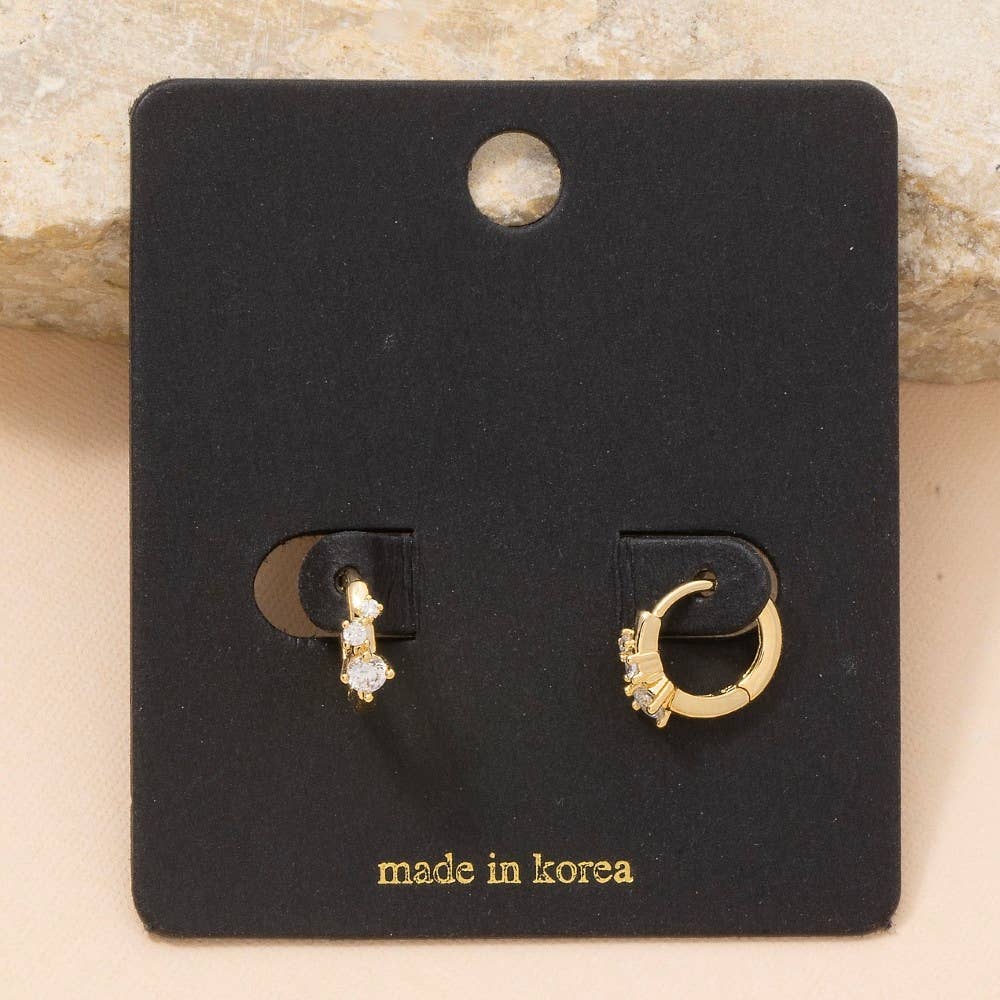 Cz Mini Huggie Hoop Earrings