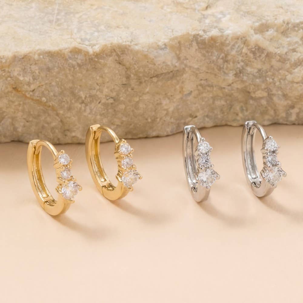 Cz Mini Huggie Hoop Earrings