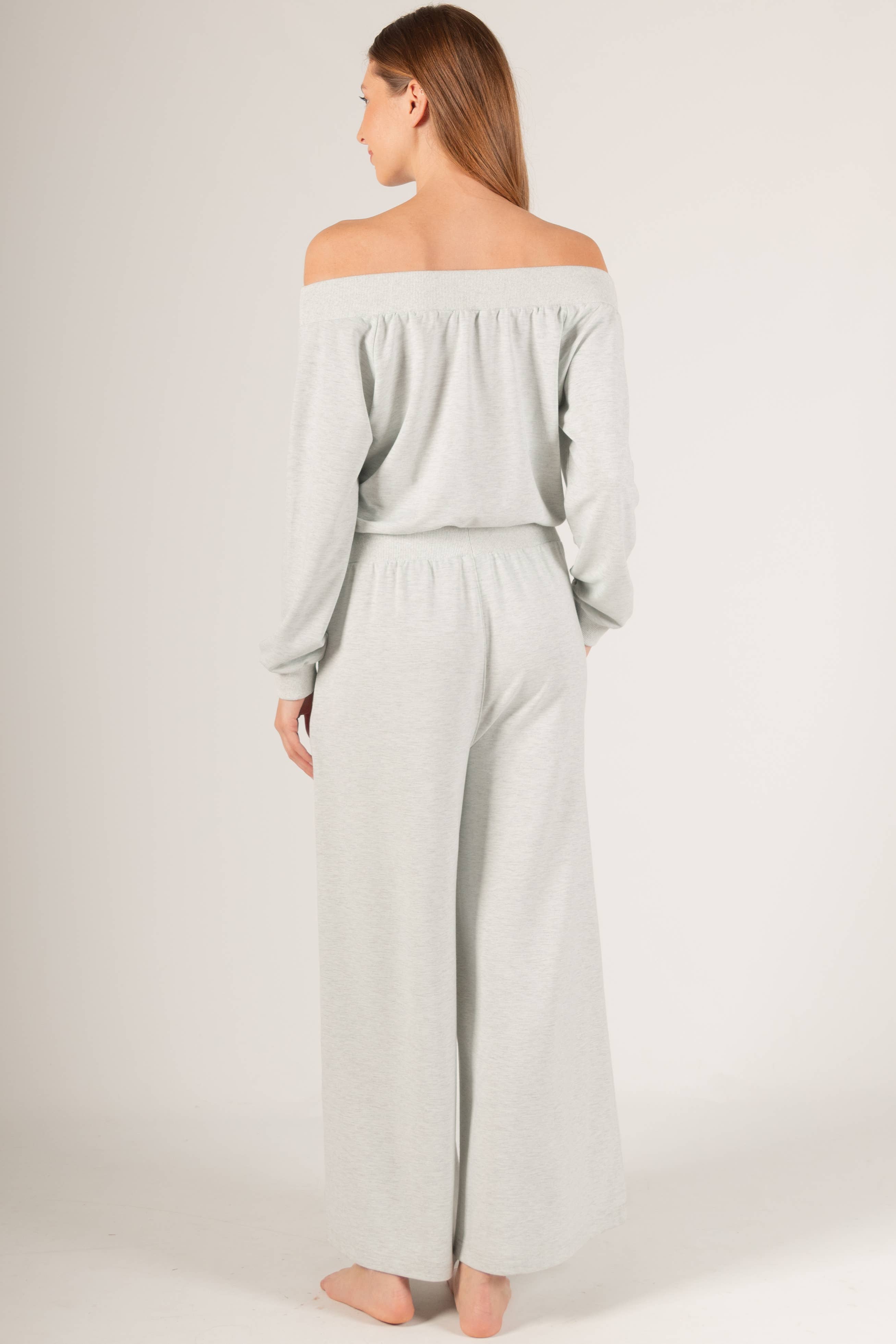 French Terry Off Shoulder Jumpsuit