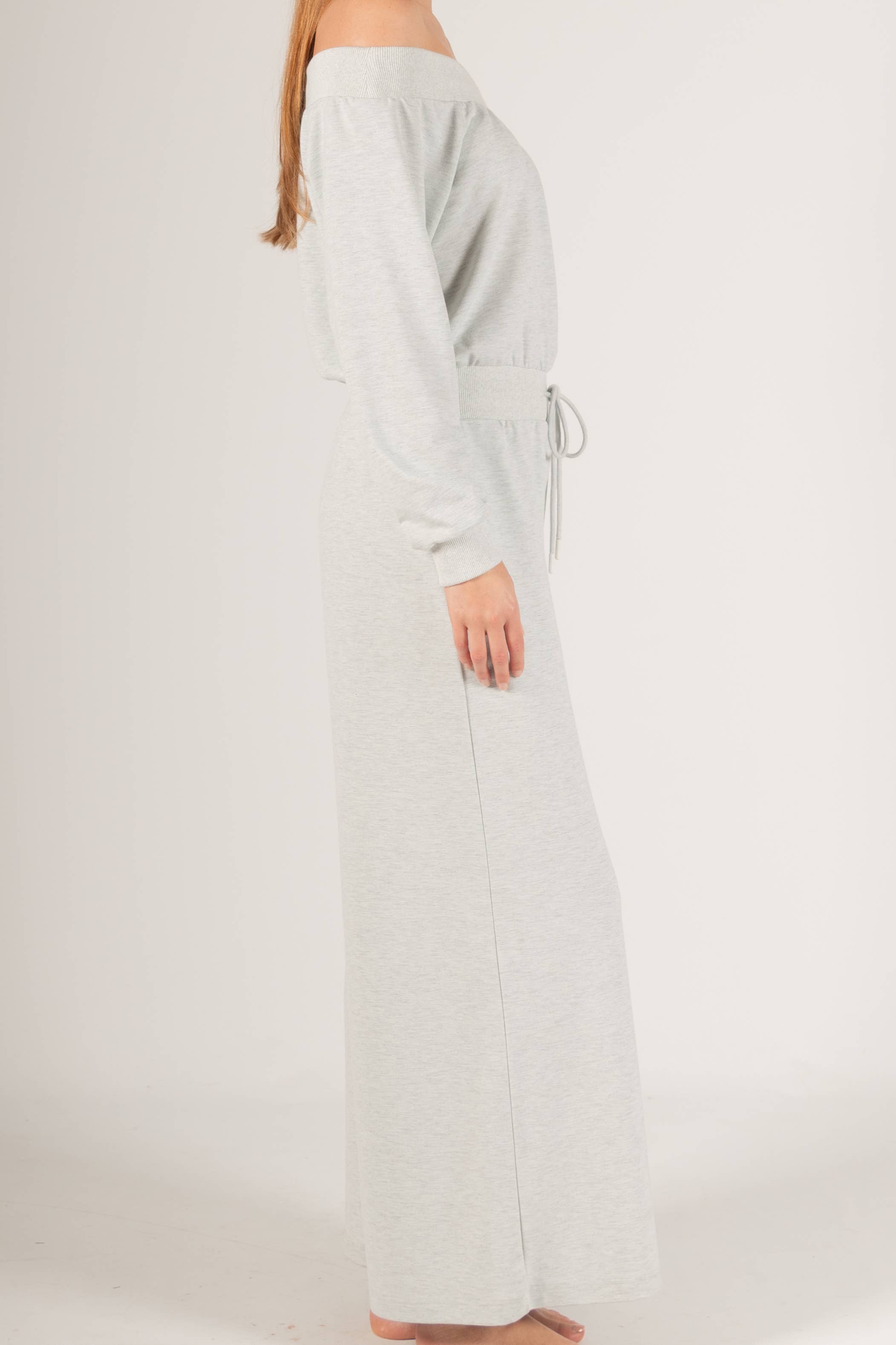 French Terry Off Shoulder Jumpsuit