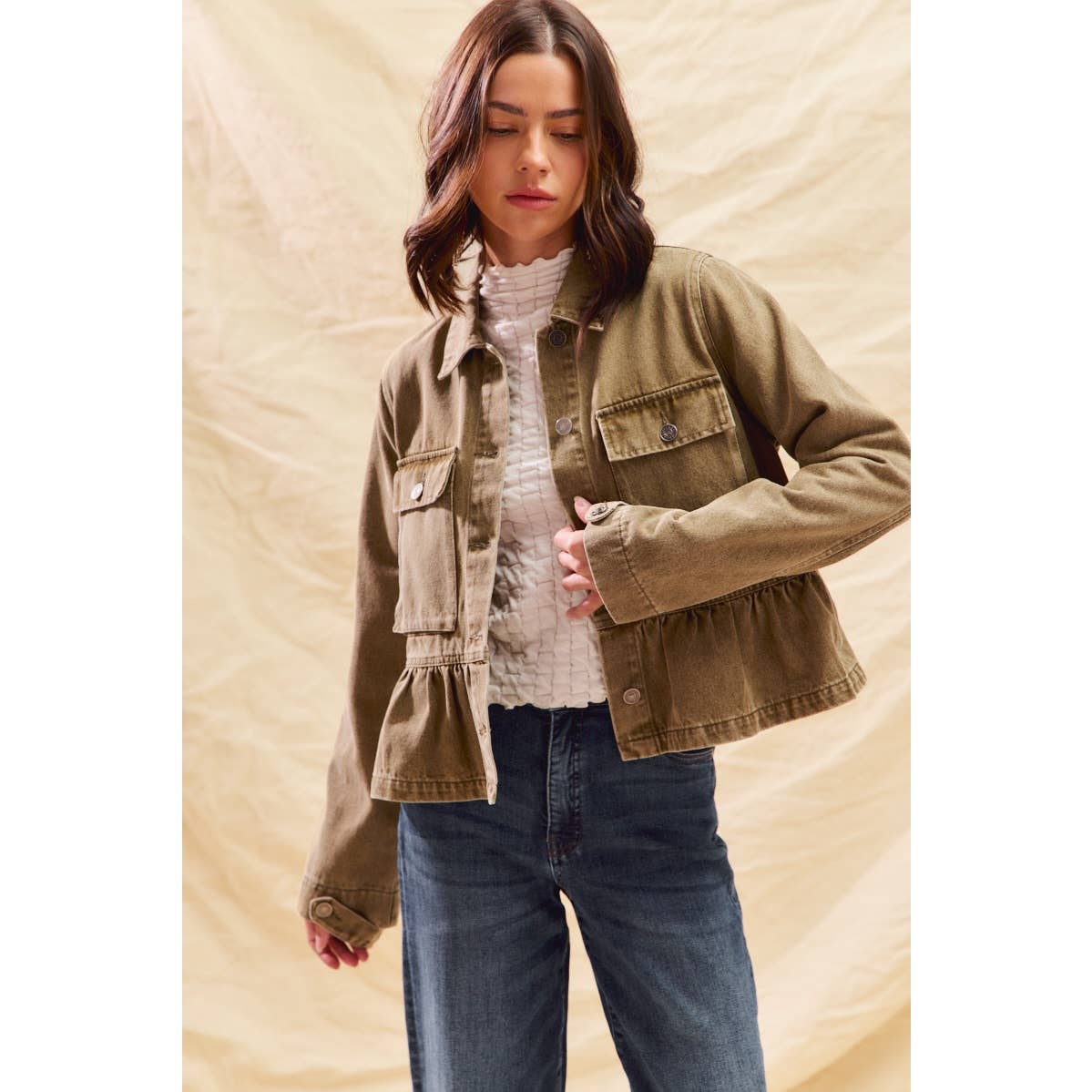 Denim Peplum Jacket