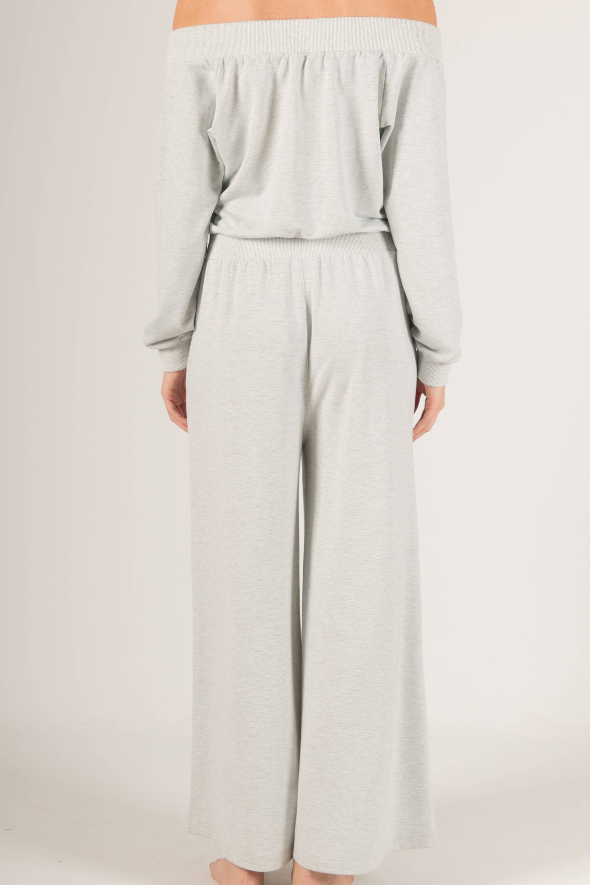 French Terry Off Shoulder Jumpsuit