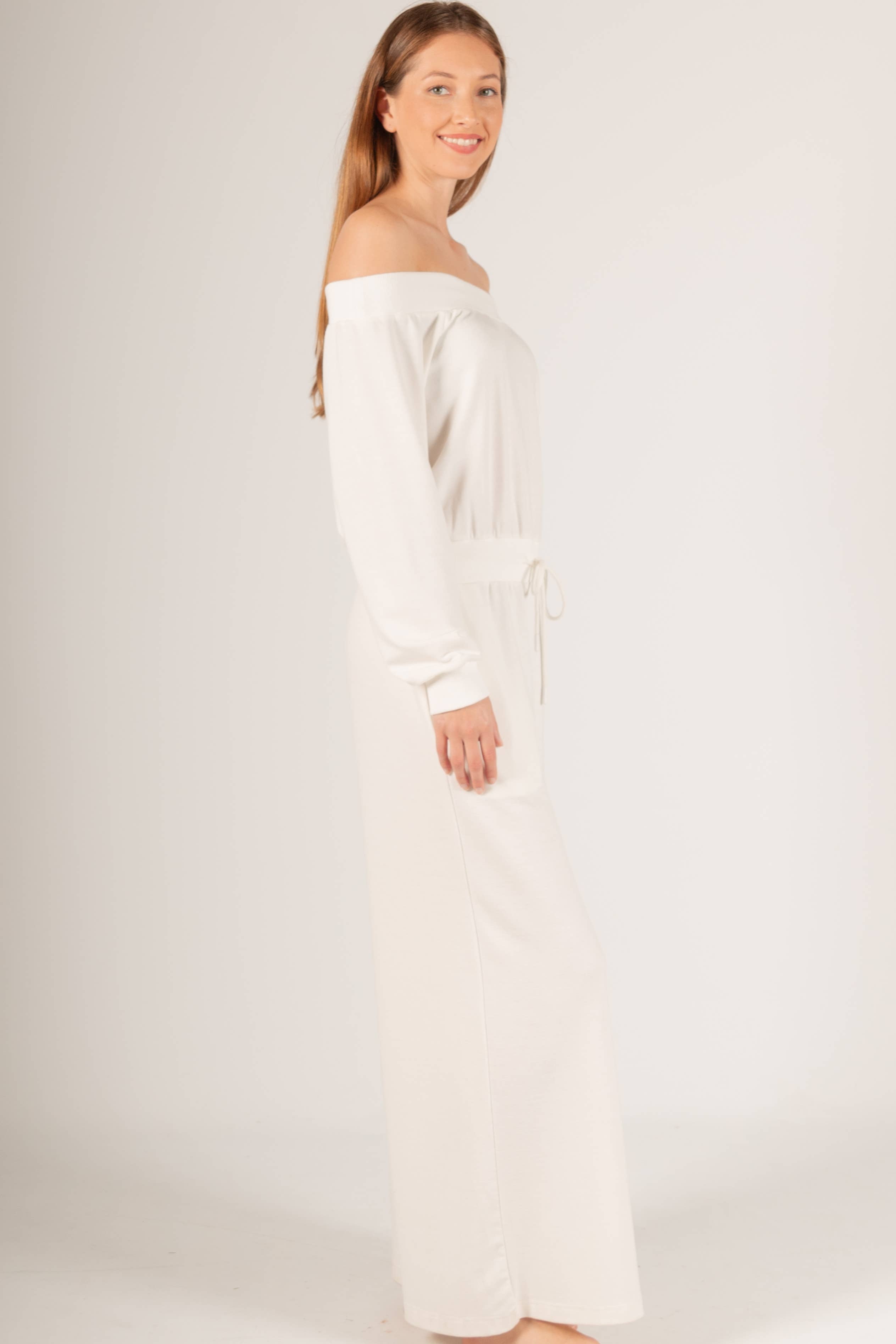 French Terry Off Shoulder Jumpsuit