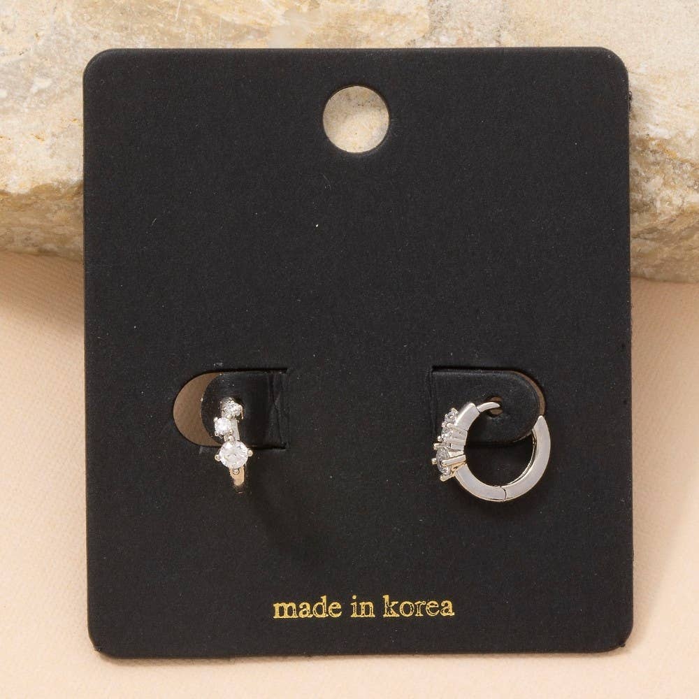 Cz Mini Huggie Hoop Earrings