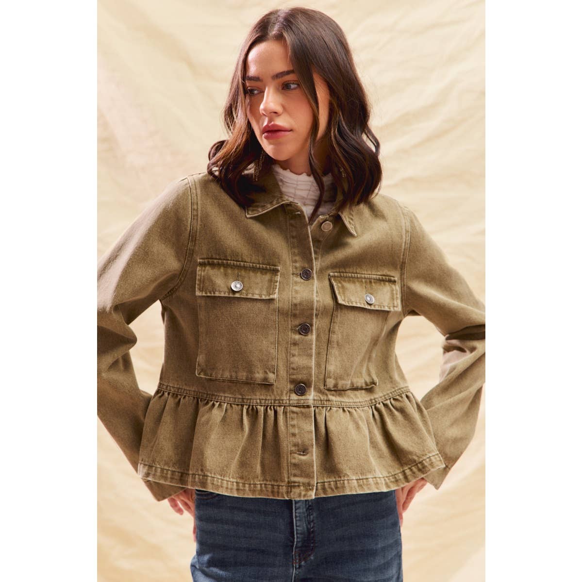 Denim Peplum Jacket