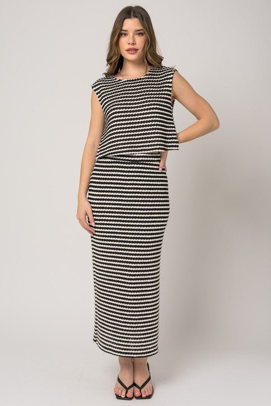 Vertical Striped Top and Skirt