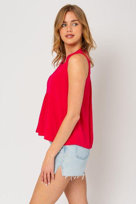 Sleeveless Drapey Blouse