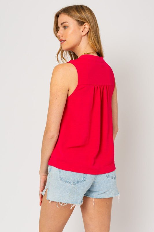 Sleeveless Drapey Blouse