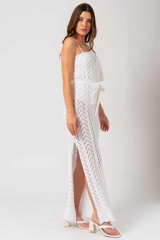 Off Shoulder Knit Cover Up Dress Small / White Off Shoulder Knit Cover Up Dress Small / White