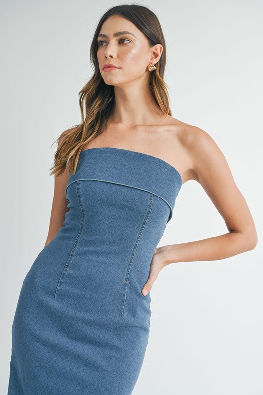Denim Bodycon Midi