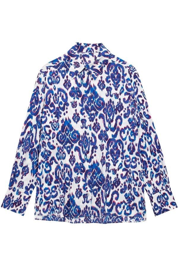 Two Piece Blue Ikat Pants Set