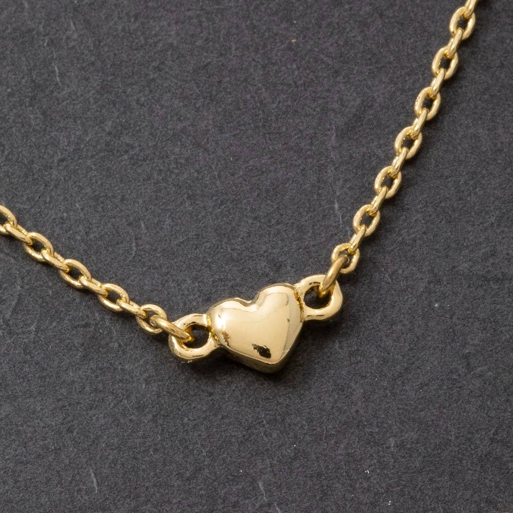 14K Gold Dipped Triple Heart Station Necklace
