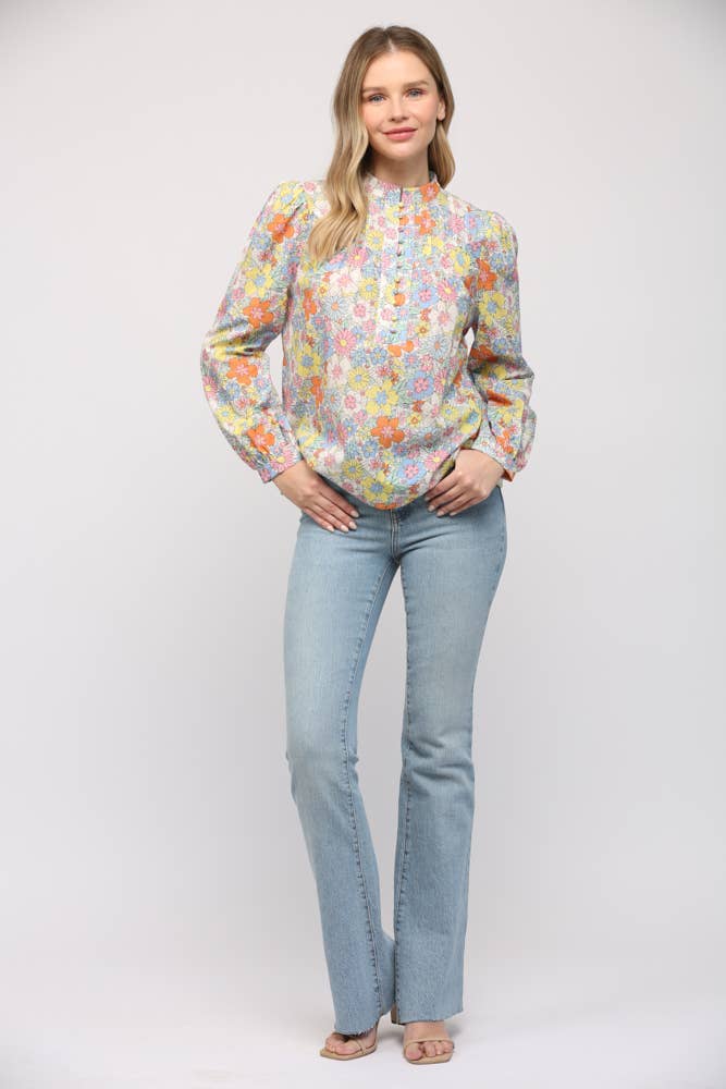 Floral Pintuck Shirt