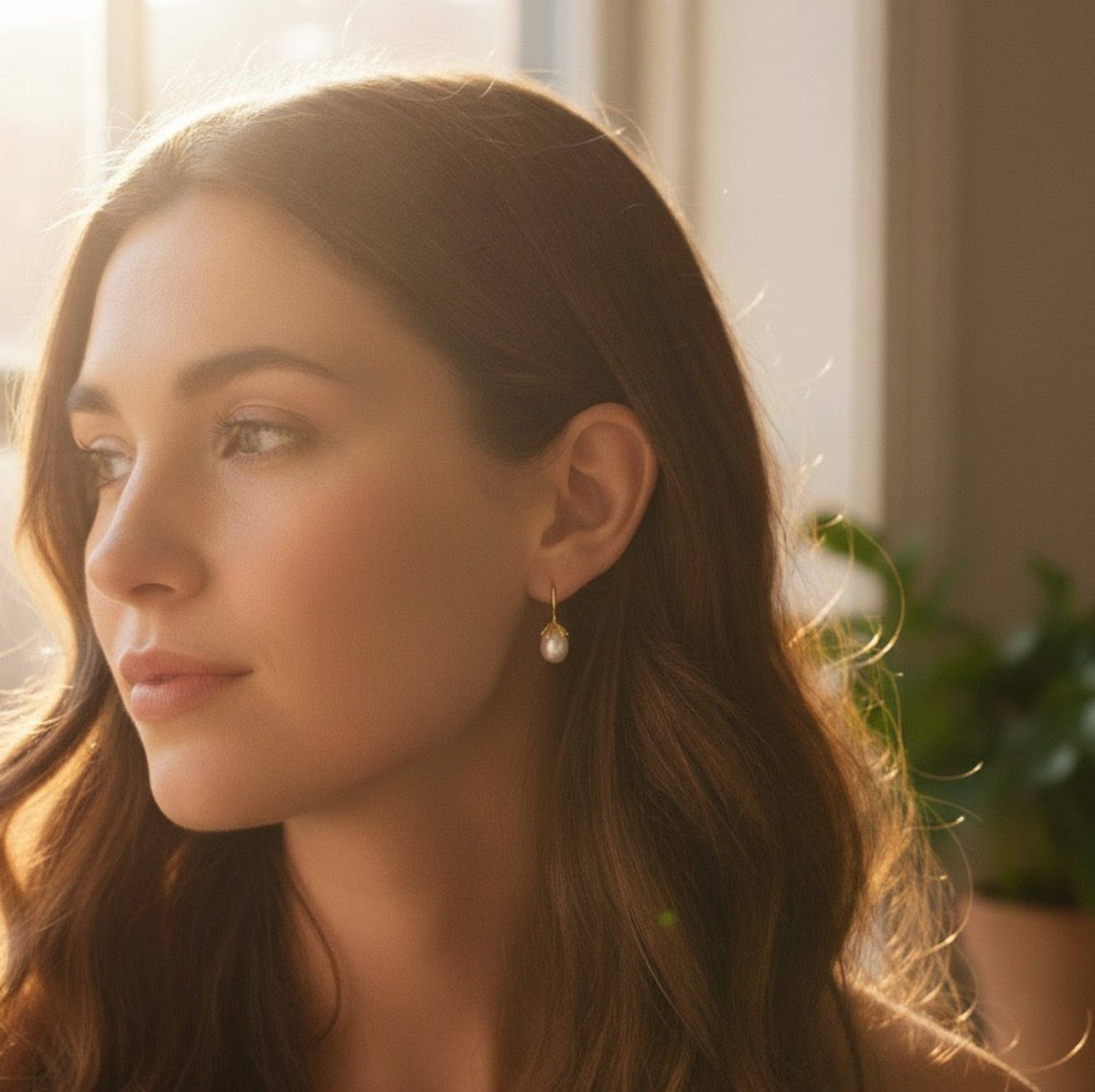 Organic Baroque Pearl Drop Earrings