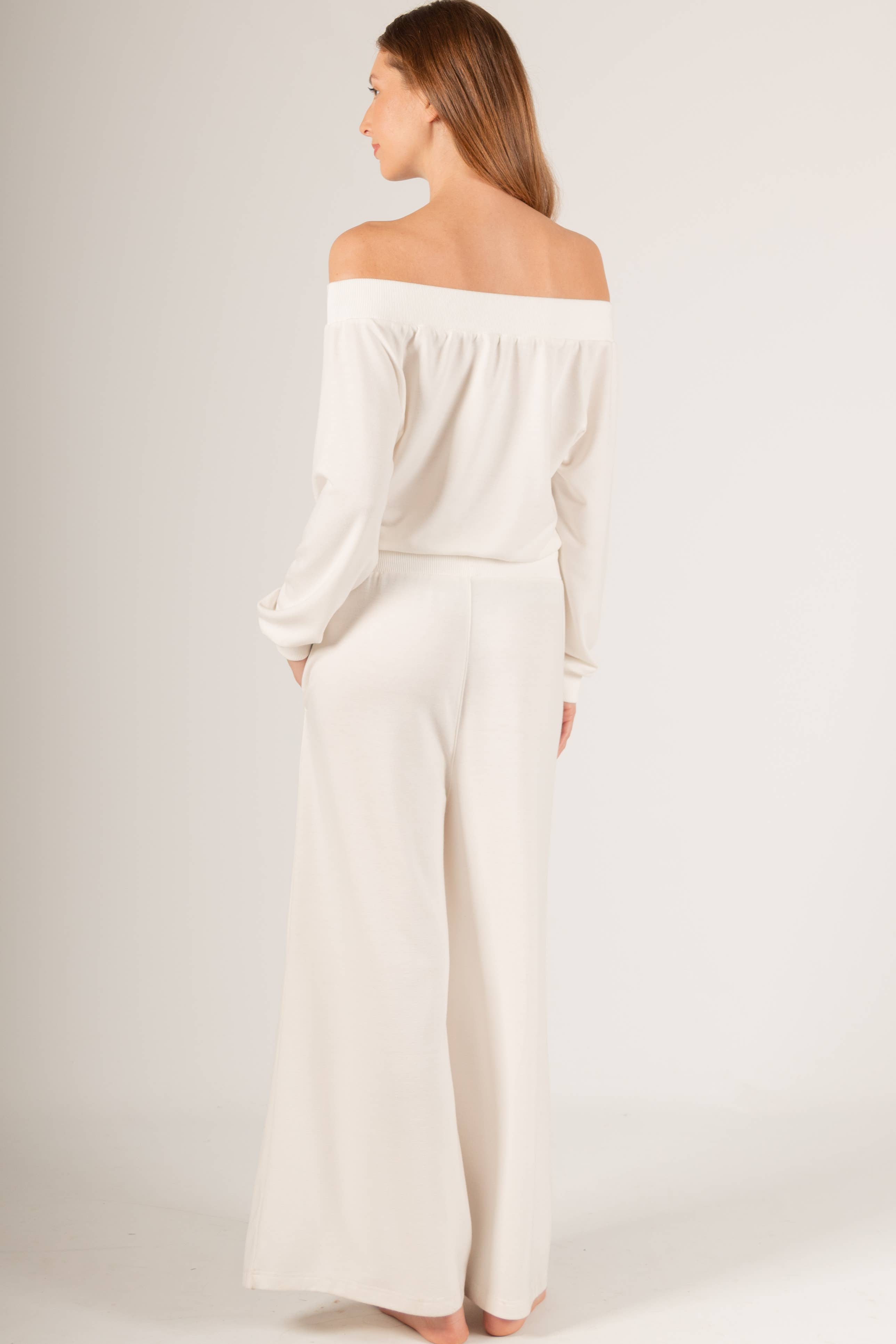 French Terry Off Shoulder Jumpsuit