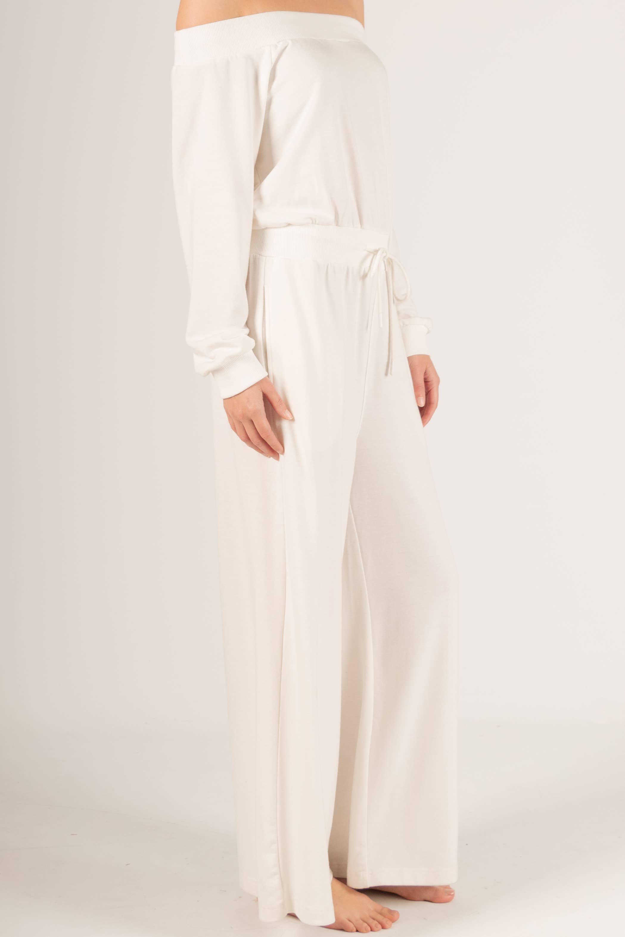 French Terry Off Shoulder Jumpsuit