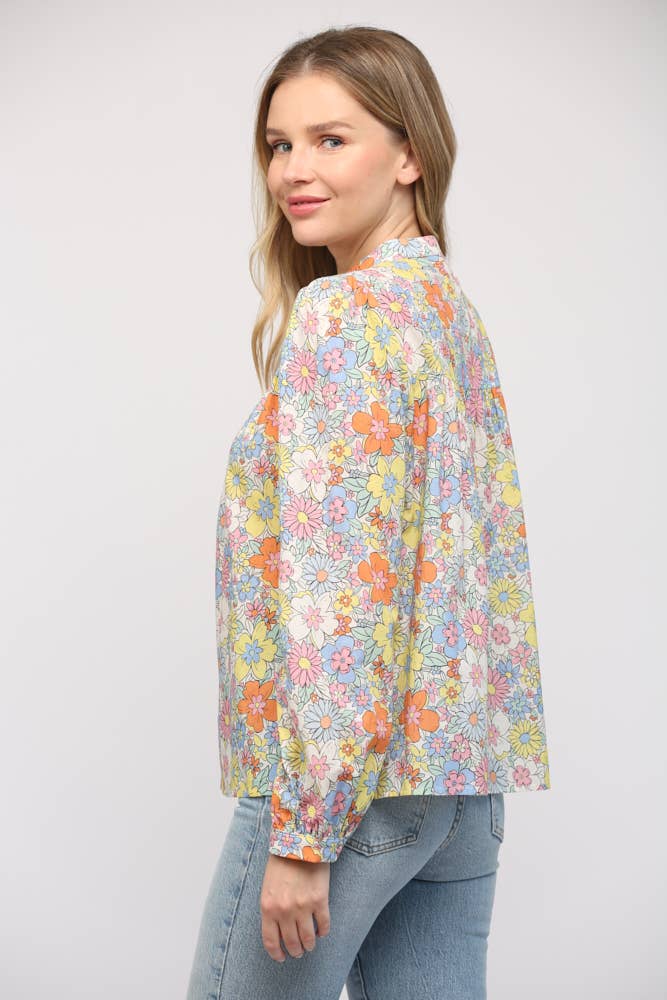 Floral Pintuck Shirt