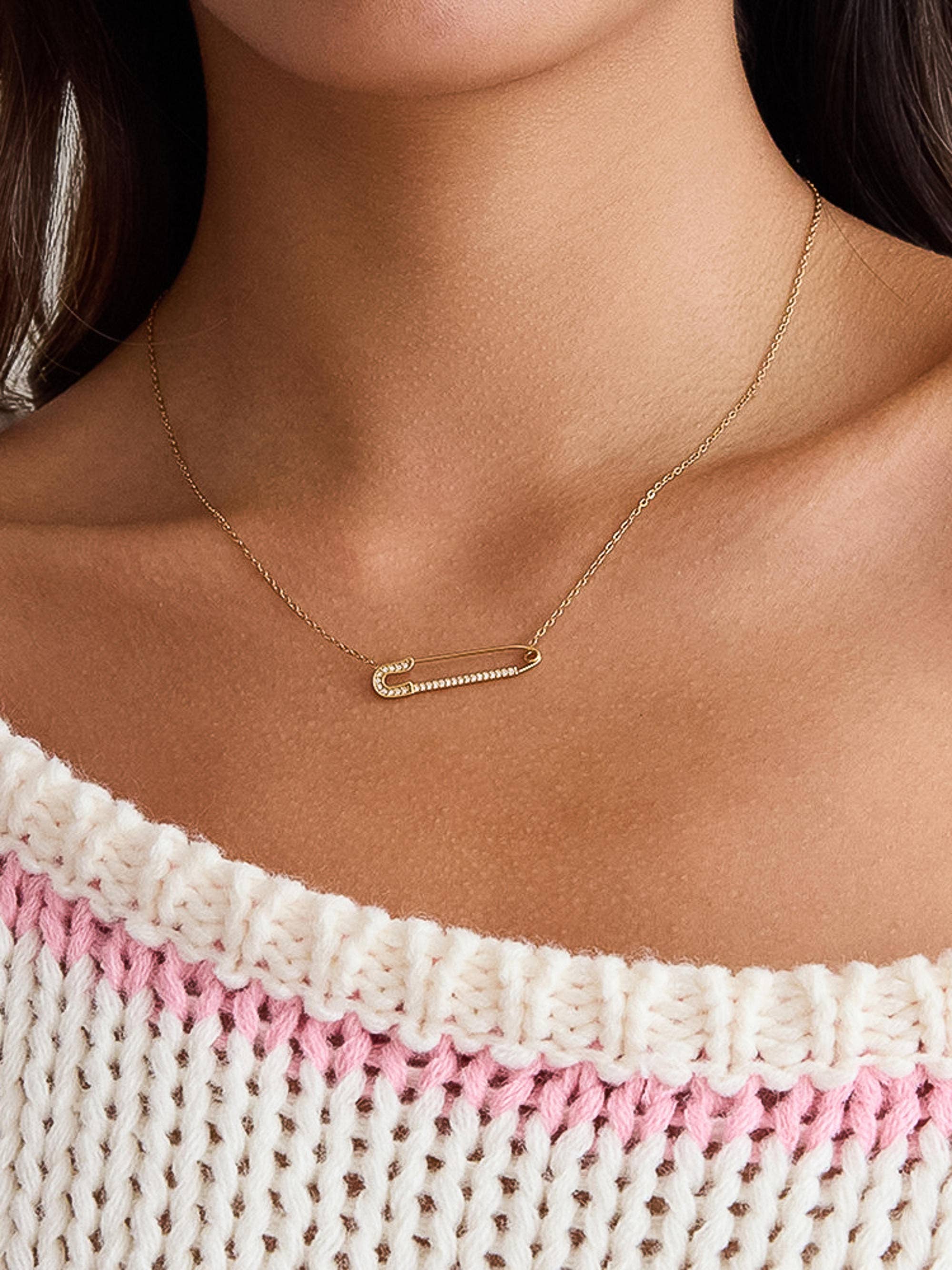 Dainty Bar Necklace 18K Dipped Non- Tarnish