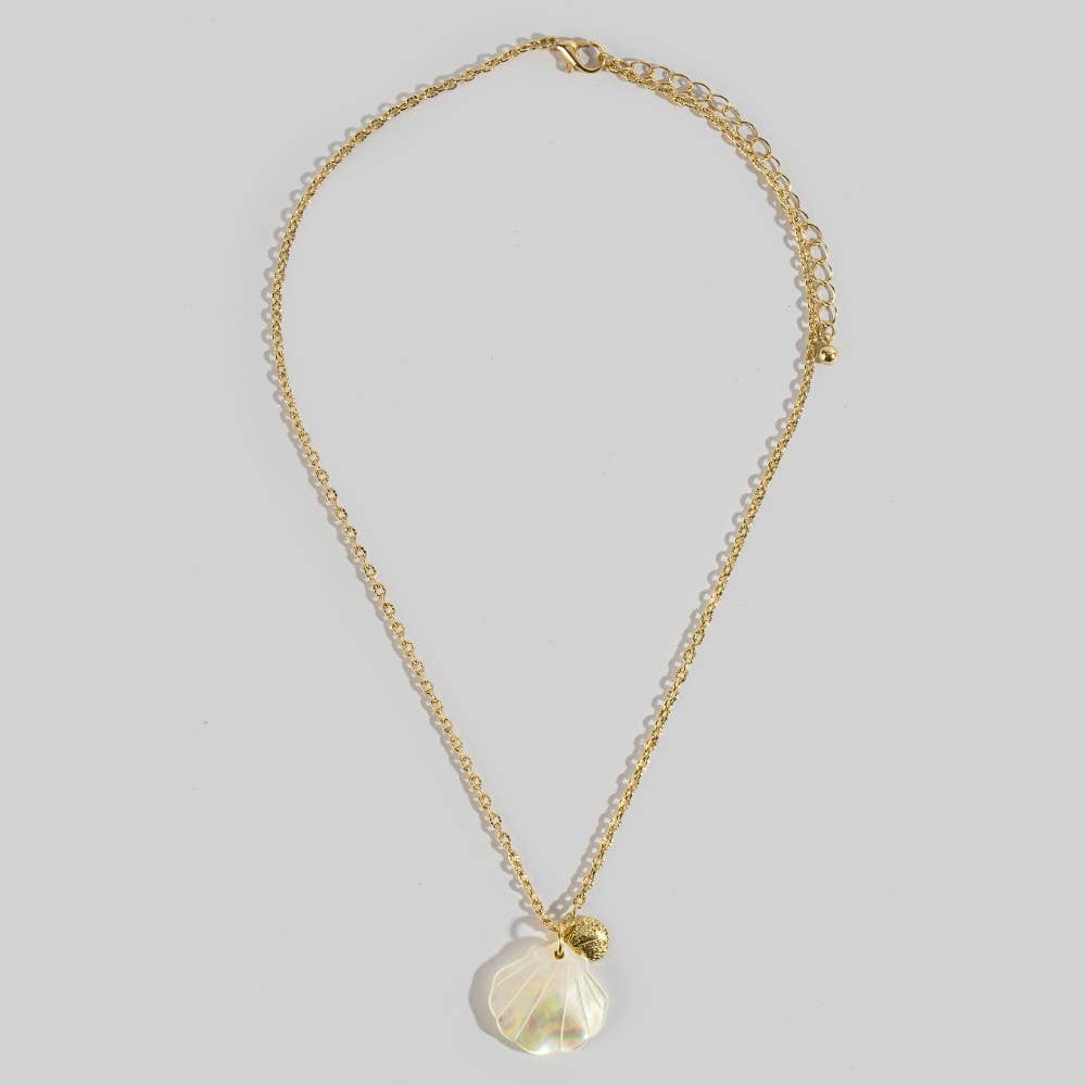 Mother Of Pearl Seashell Pendant Necklace