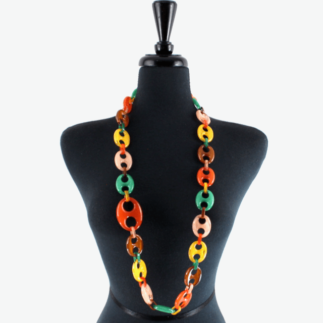 Acrylic Oval Link Statement Necklace