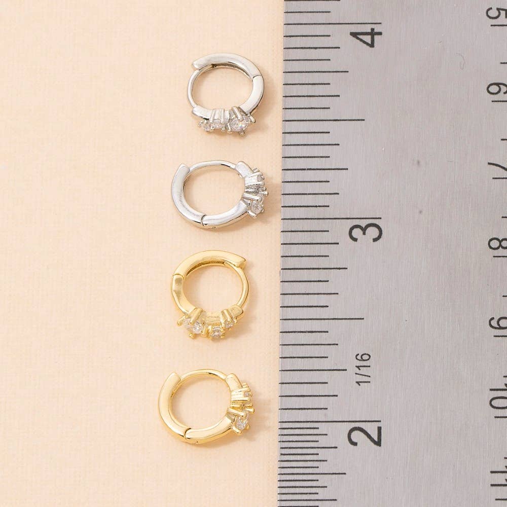 Cz Mini Huggie Hoop Earrings