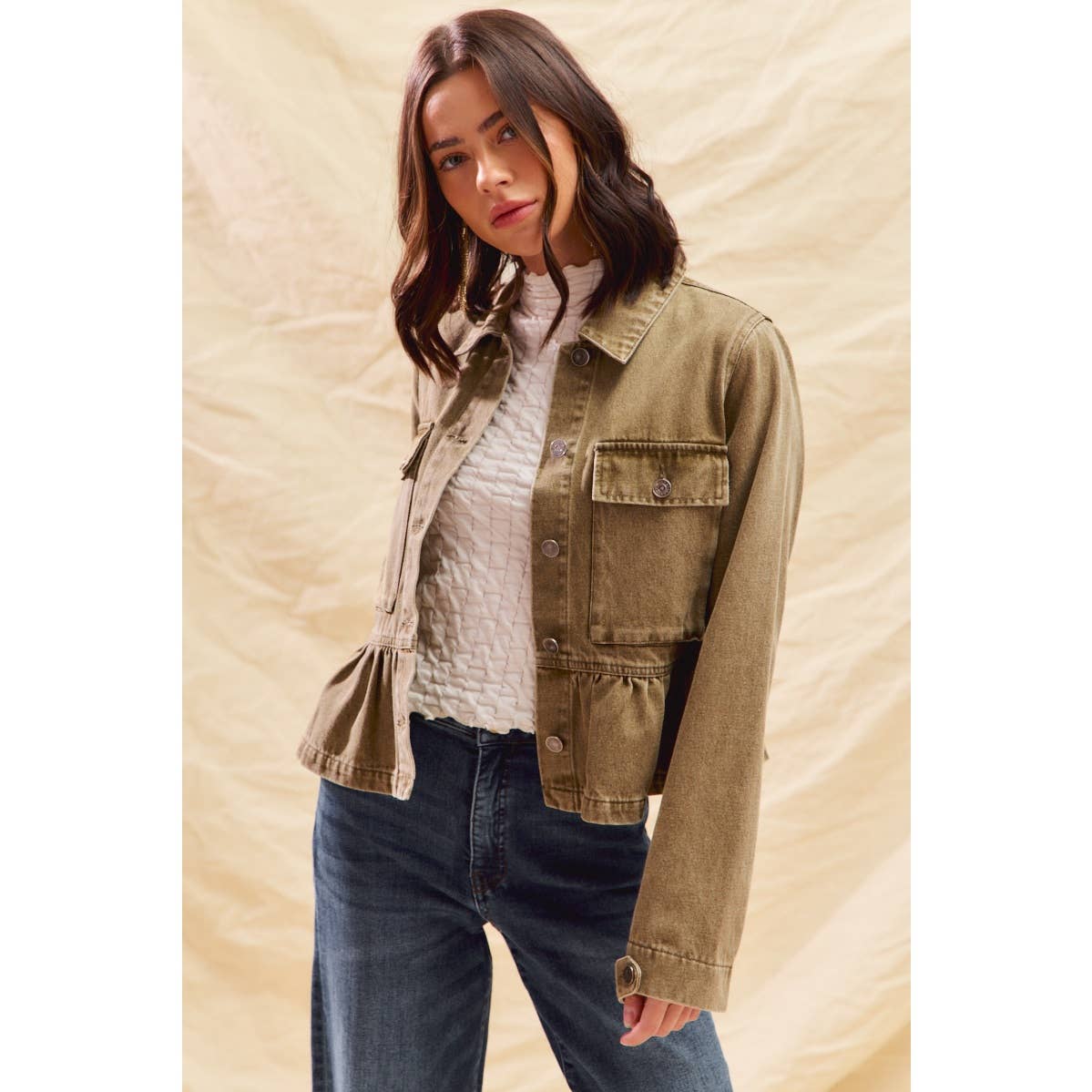 Denim Peplum Jacket