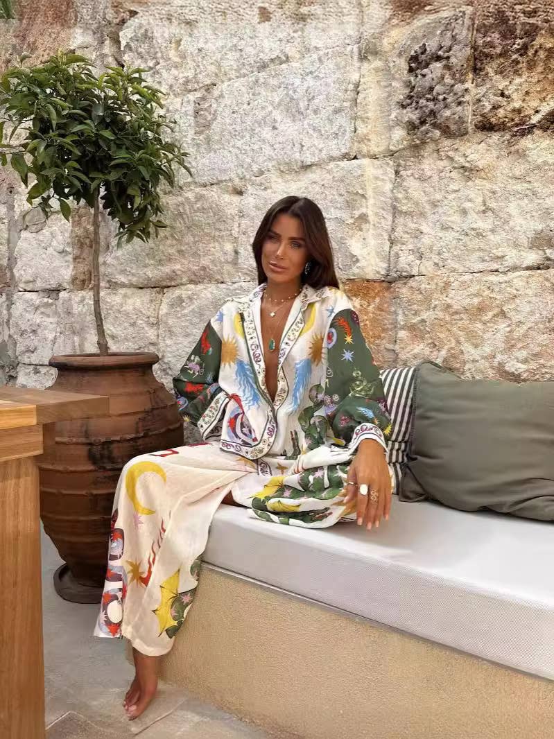 Summer Vacation long sleeve shirt set